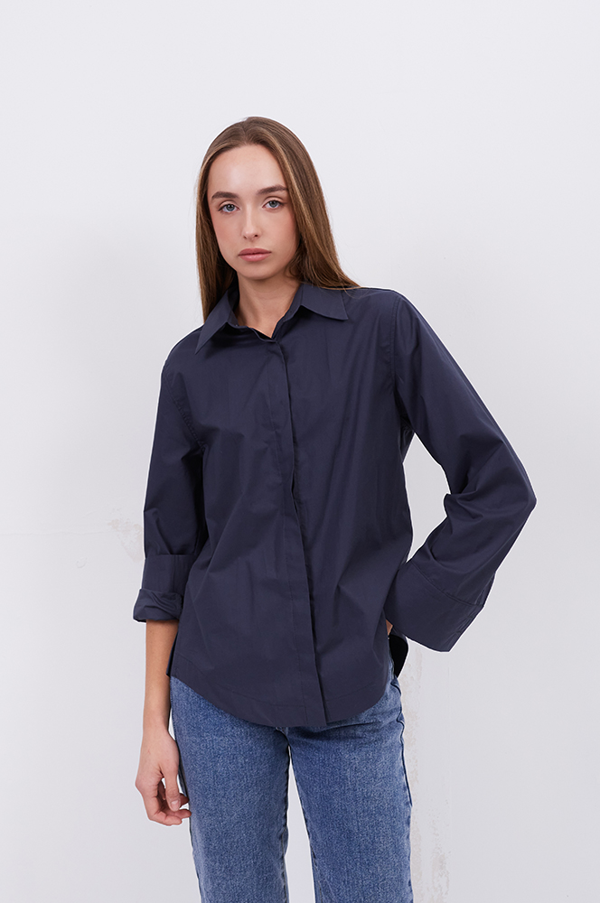 Сорочка бавовна сіро-синій (Р 143)